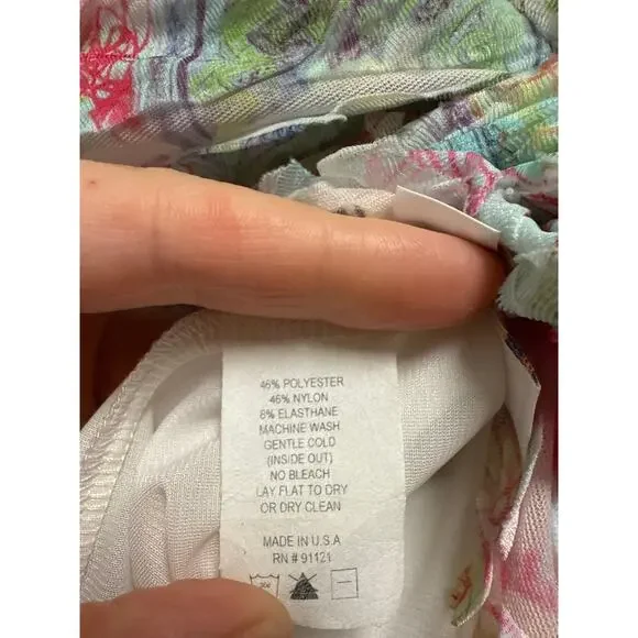 Y2K SNO SKINS Textured Crinkle Abstract Flare Hem A-line Midi Skirt Size Large - Picture 7 of 8